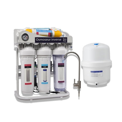 Filtre à eau 6 étapes avec jauge de pression Avec Robinet inox