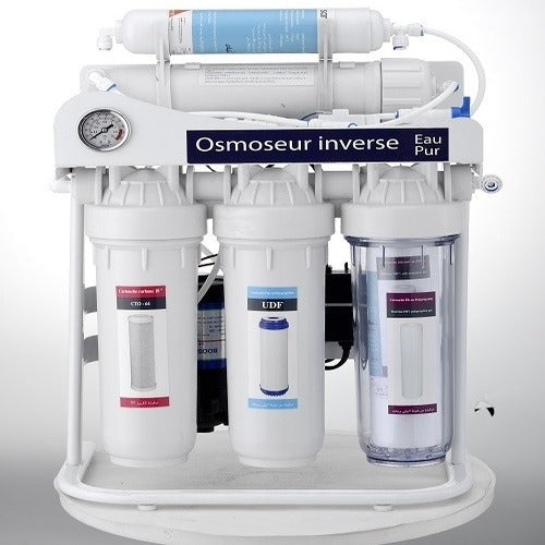 Filtre à eau 6 étapes avec jauge de pression Avec Robinet inox